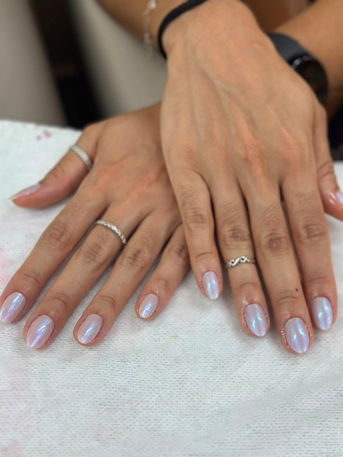 Gel perolado iridescente